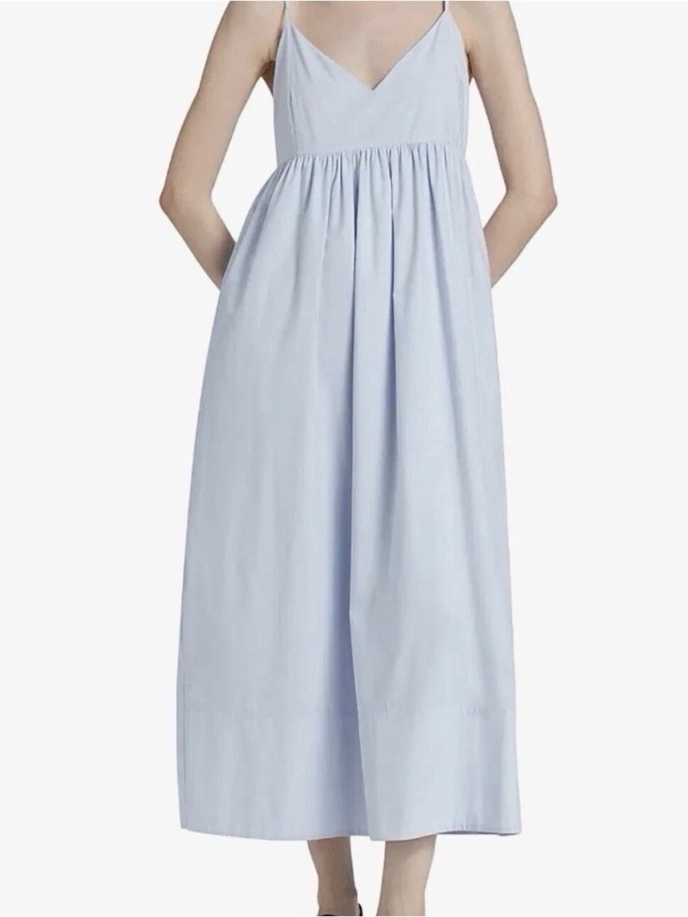 Jenni Kayne Cove Lined Dress Cotton French Blue Size XS Adjustable Straps Pocket